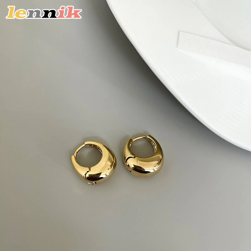 LENNIKOval Orecchini eleganti, design in metallo 3D da donna, adatti per abiti da lavoro/casual, lusinghiero su tutti i volti, scelta regalo perfetta