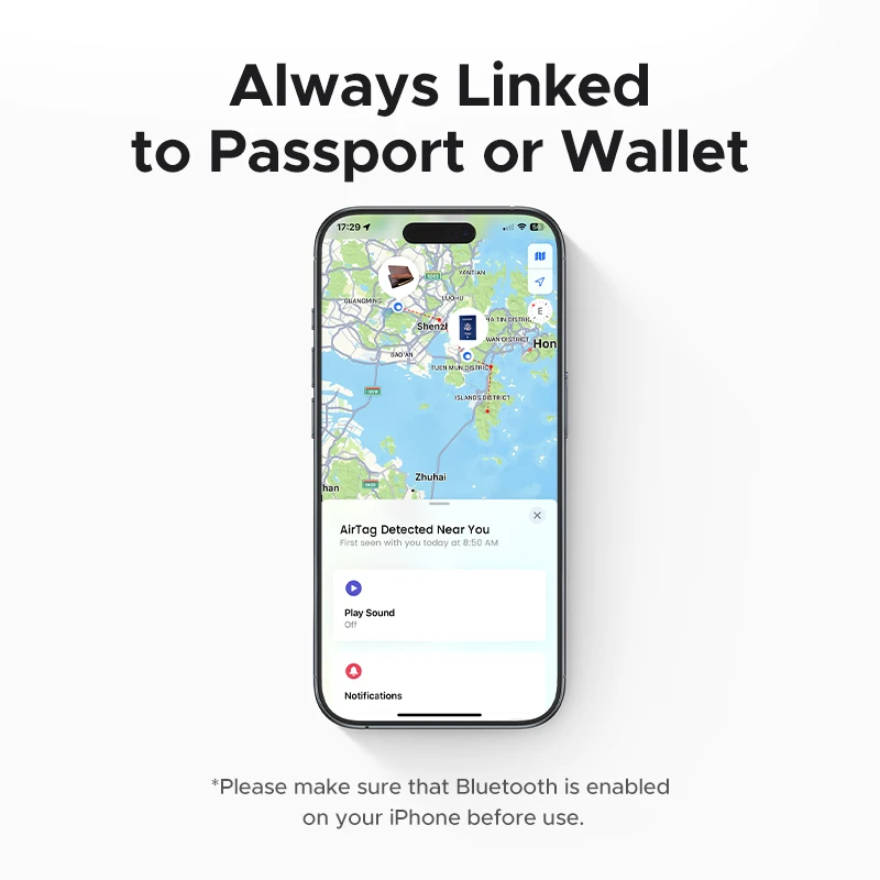 Карта UGREEN Security SmartTrack работает с Apple Find My Wallet Bluetooth Tracker Phone Finder Водостойкая (только iOS)