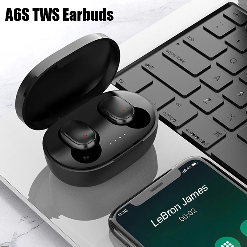 Słuchawki bezprzewodowe A6S TWS do uniwersalnych telefonów Słuchawki Bluetooth z mikrofonem Sportowy zestaw słuchawkowy wysokiej jakości do jazdy na rowerze