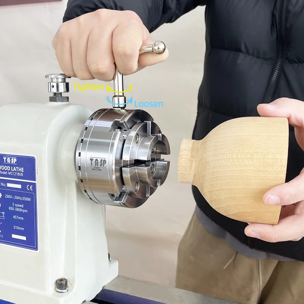 TASP 4" Wood Lathe Scroll Chuck 100mm 4-Jaws Self Centering Spindle Thread M33 1 Inch Woodworking Tools