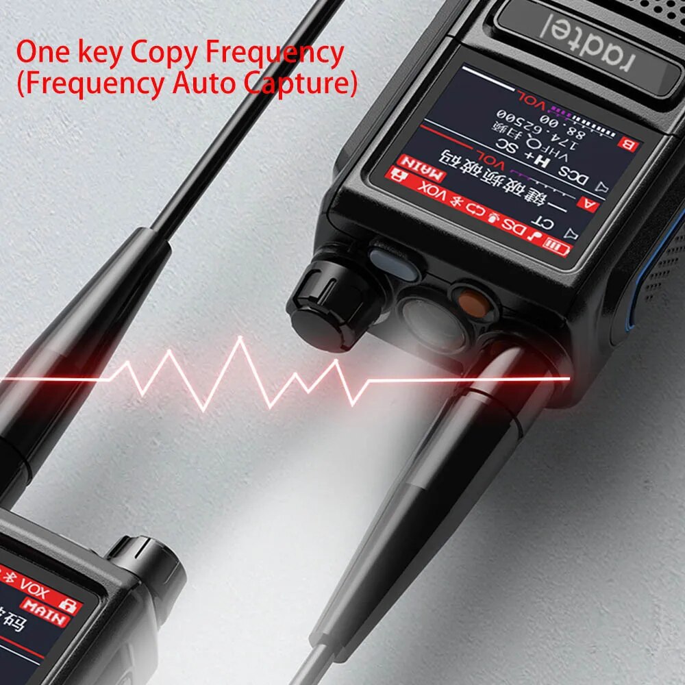 Radtel RT-470 6 bandas amador presunto estação de rádio em dois sentidos 256ch 10w banda aérea walkie talkie noaa lcd cor scanner da polícia aviação