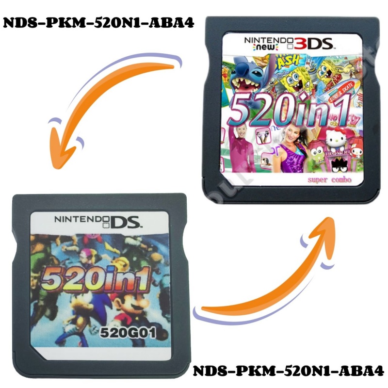 Tarjeta de juego 3DS NDS 4300 en 1, tarjeta combinada 510 en 1, tarjeta combinada NDS, Cassette 482 en 1, 208, 500 tarjetas de Pokémon