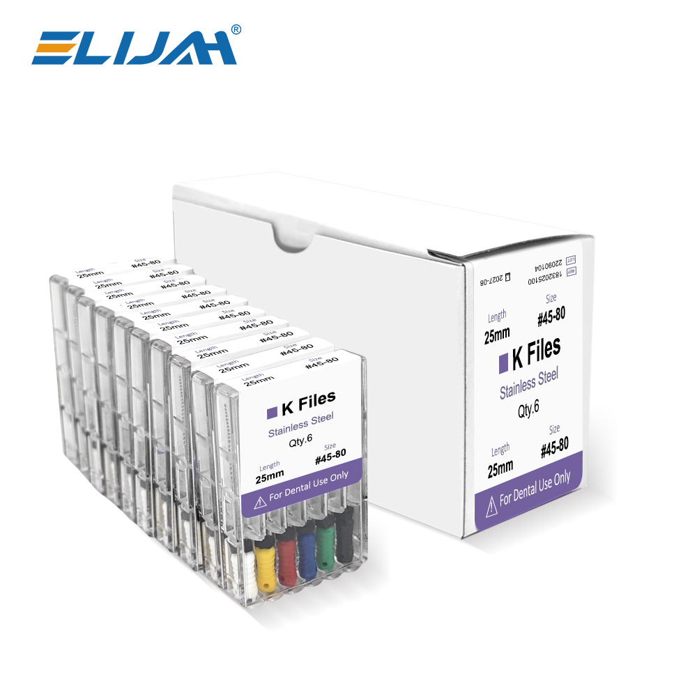 ELIJAH 60Pcs Dental K Files 21mm/25mm Stainless Steel Hand Use Root Canal Files Endodontic Instruments Dentist Treatment Tools