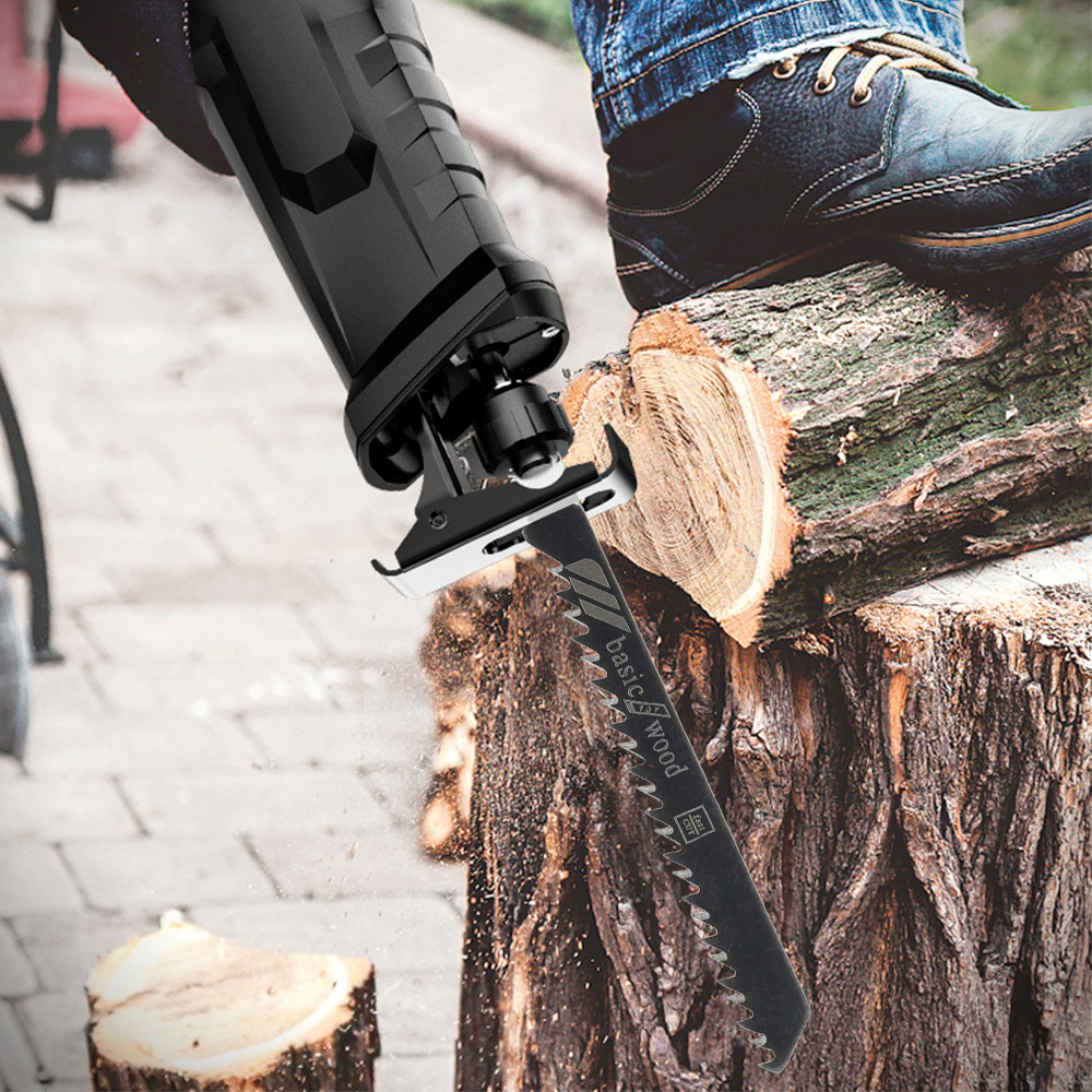 Conjunto de lâminas de serra de vaivém de 20 peças T-Shaft HCS Lâminas de serra de vaivém sortidas para corte de madeira, plástico e metal incl. Caixa de plástico para preto e