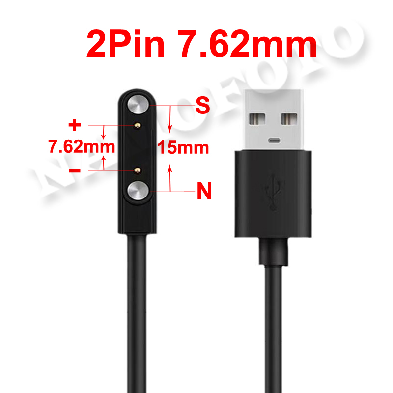 ユニバーサル 2Pin 4 ミリメートル 7.62 ミリメートル 4Pin ドック充電アダプタ磁気充電ケーブル USB 充電ラインコードスマートウォッチ用電源ワイヤー