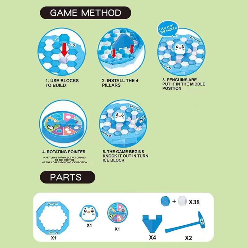 MINI ICE Breaking Penguin บันทึก Little Penguin เคาะน้ําแข็งเกมเดสก์ท็อปเด็ก Interactive การแข่งขันของเล่นเด็ก