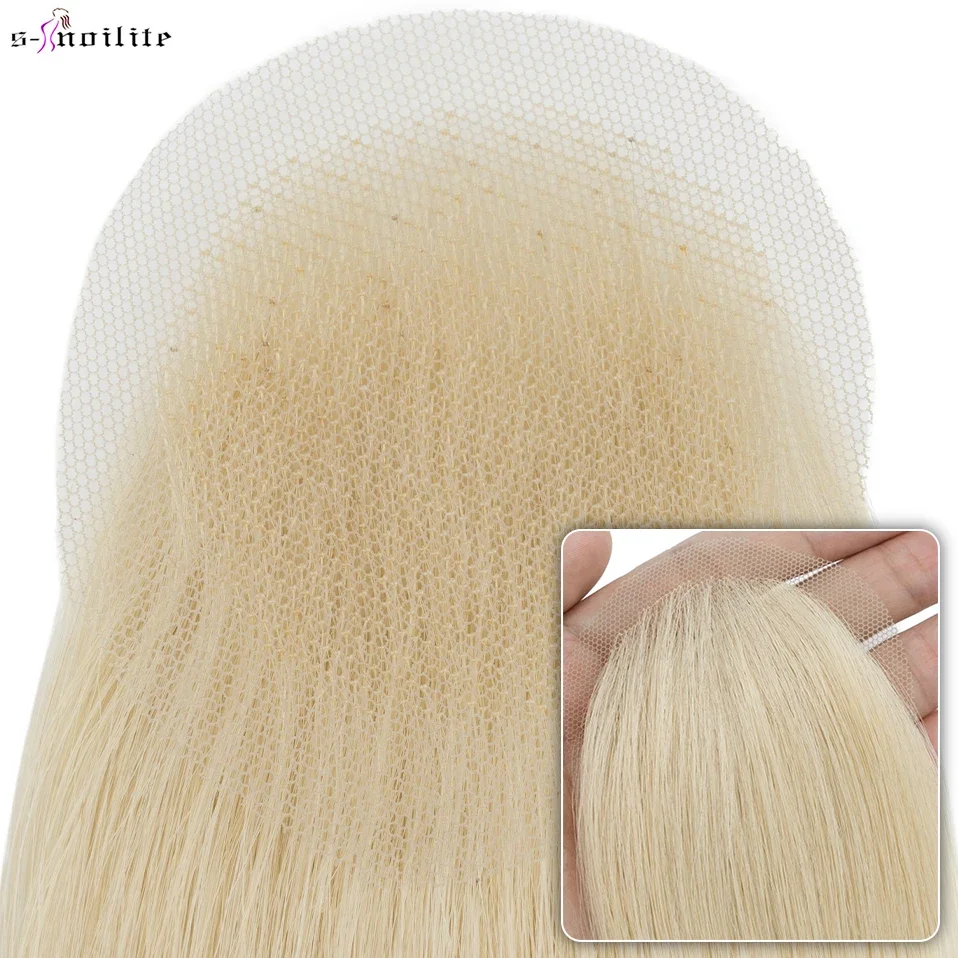 S-noilite 8 นิ้วลูกไม้ผม Patch ผม Toppers มือ SINGLE Knot มนุษย์ธรรมชาติเปลี่ยนที่มองไม่เห็นบาง Hairpiece EXTENSION