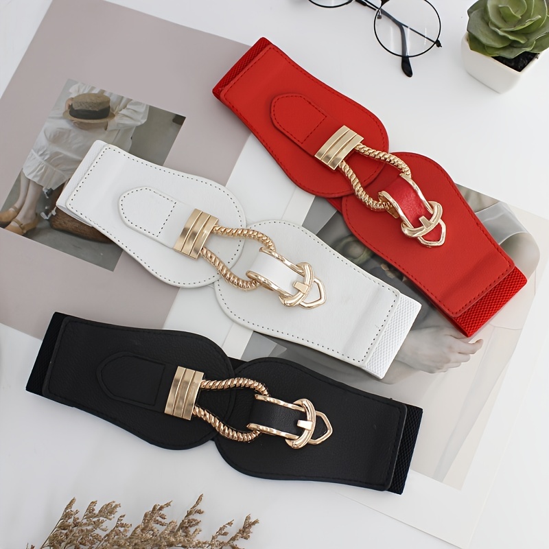 Cinto feminino fashion-forward: cinto decorativo elástico com design em forma de flor – perfeito para vestidos e saias!