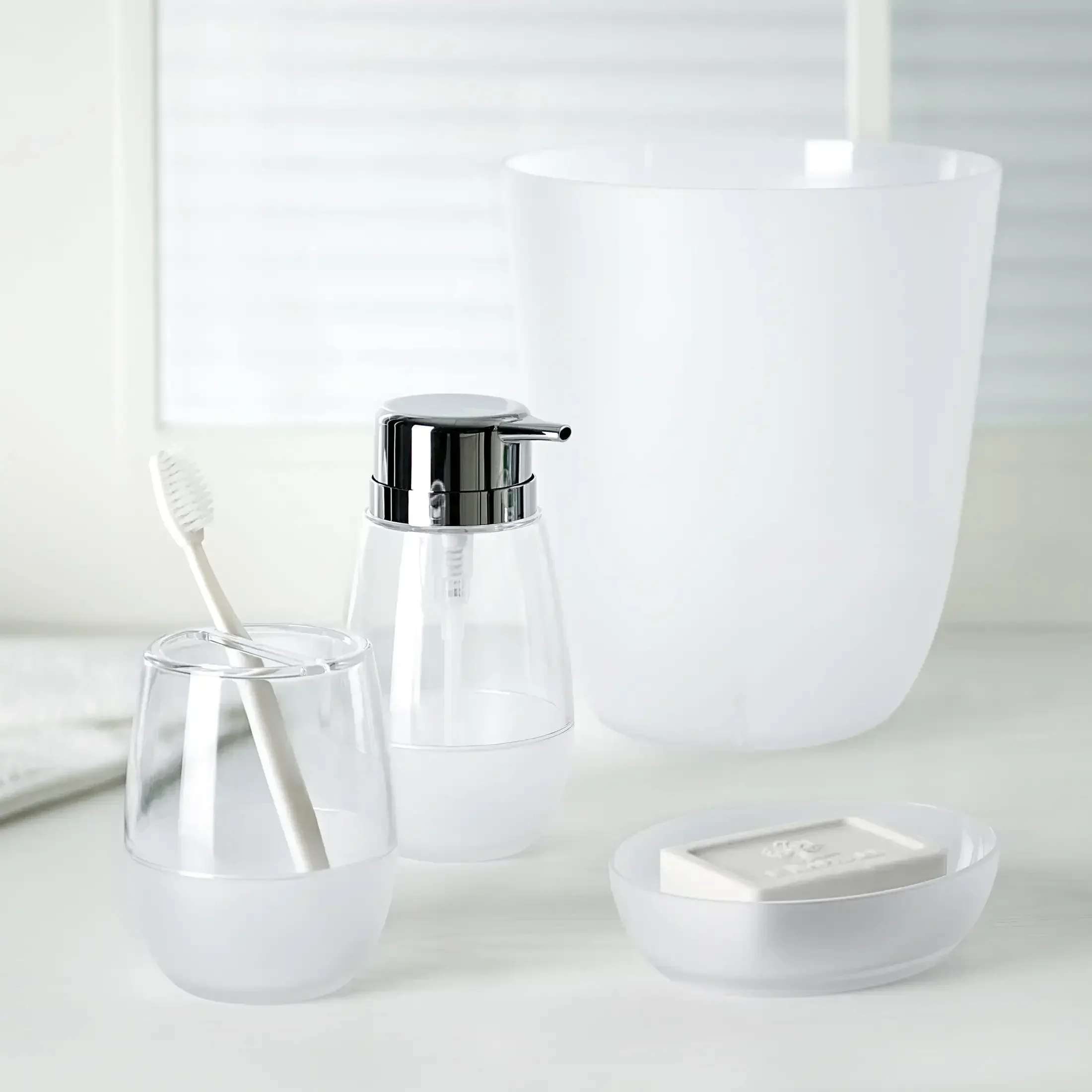 Mainstays True Color Plastic Clear Frost Soap Dish