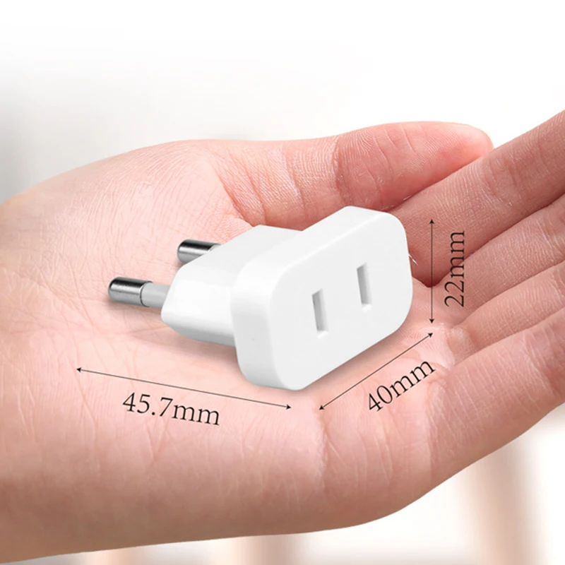 1 pçs 4.0mm/4.8mm adaptador de tomada de alimentação eua para ue euro europa plug conversor de tomada de alimentação adaptador de viagem tomada conversor de energia