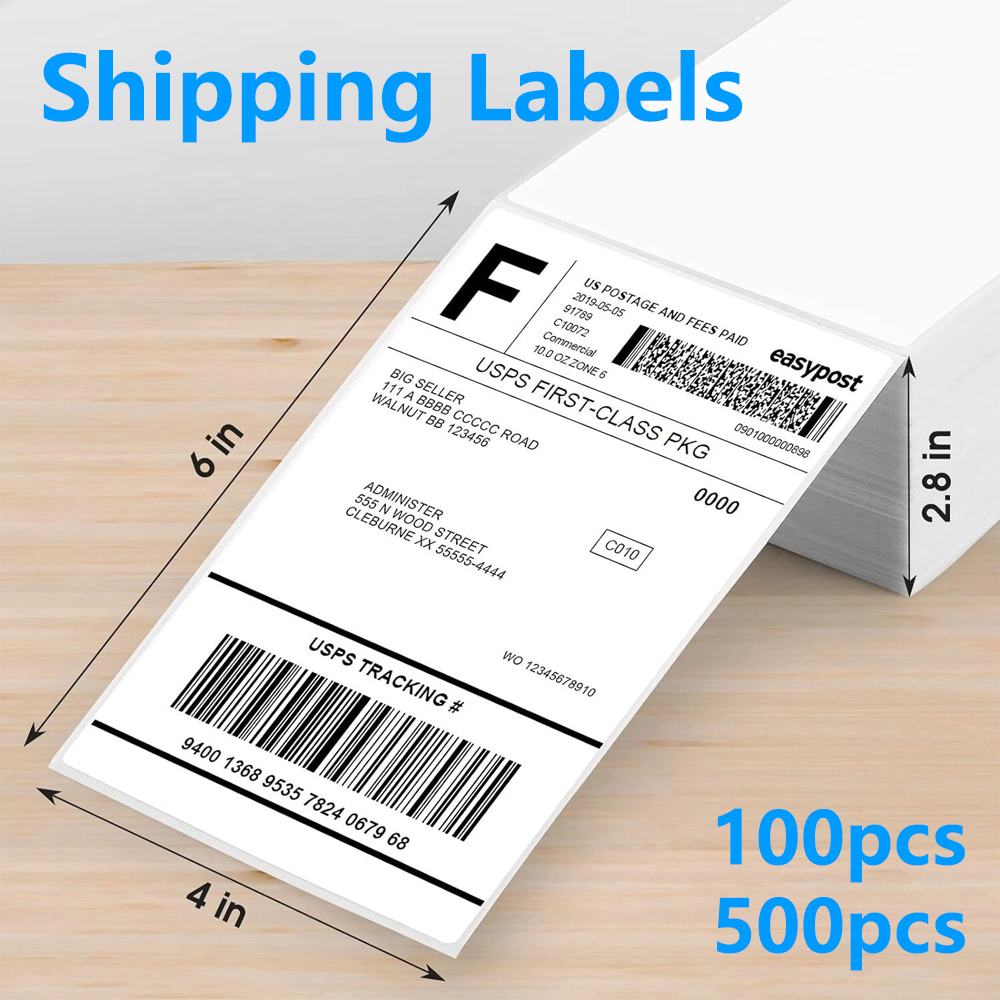 4x6Inch Shipping Labels For Thermal Shipping Label Printer 100/500PCS 100x150mm Thermal Label Paper For Business Express Waybill