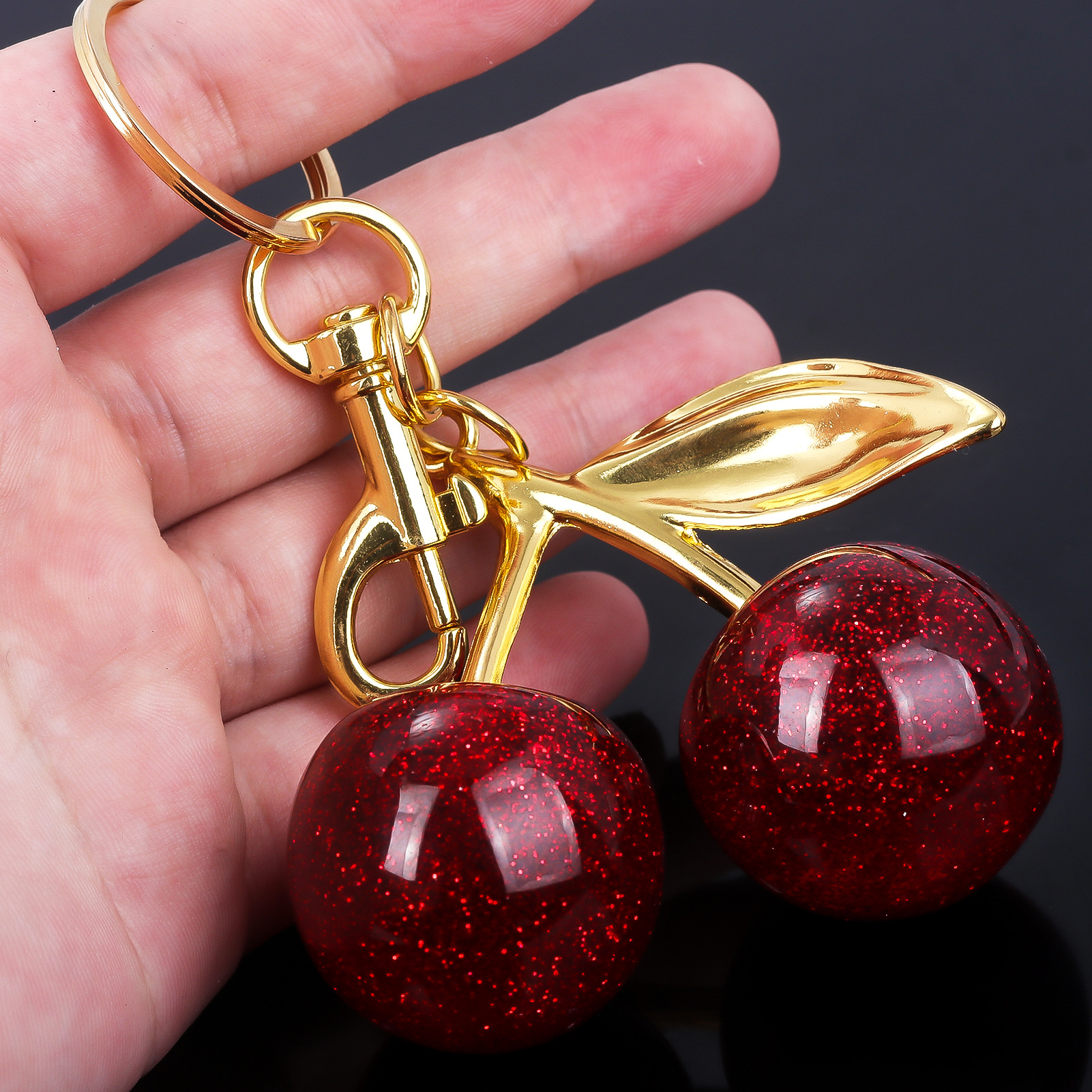 Trendy Cherry Charm Accessory For Women's Bag or Keychain Pendant Cherry Adornment Individualized Bag Decoration for Women Trend