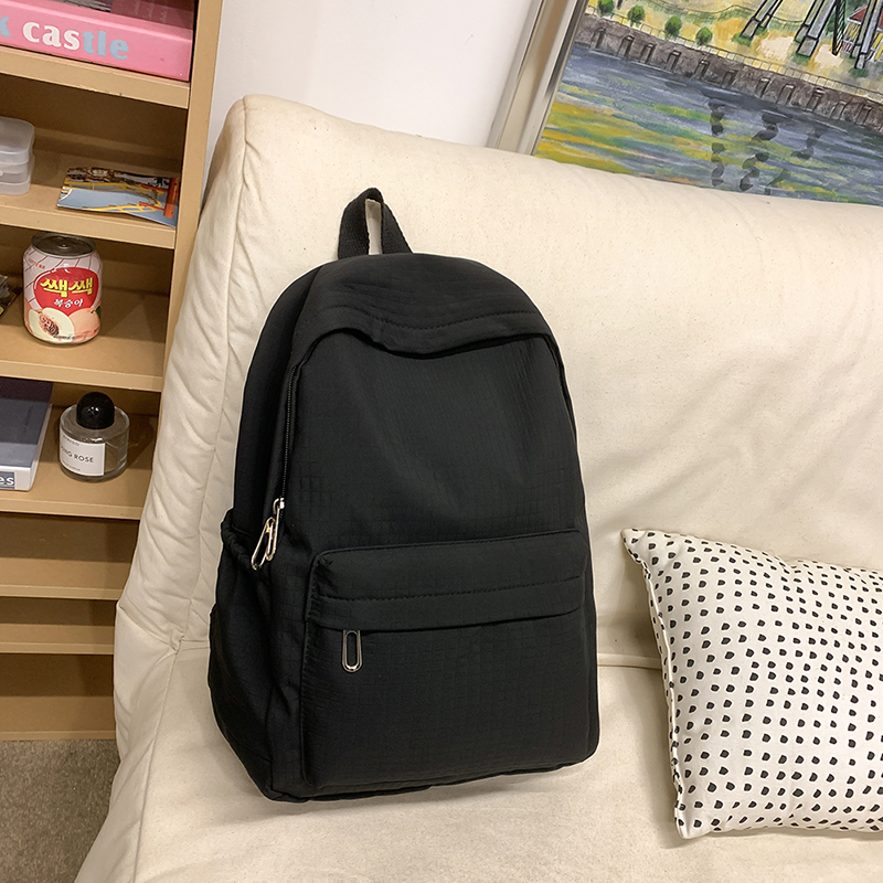 가방 방수 십대 Bookbag 나일론 배낭 패션 고용량 배낭 여성 숄더 가방 고등학교 Schoolbag 블랙