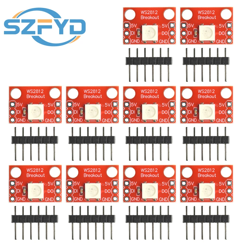1-10 Uds WS2812 RGB LED módulo de ruptura para Arduino Diy Kit