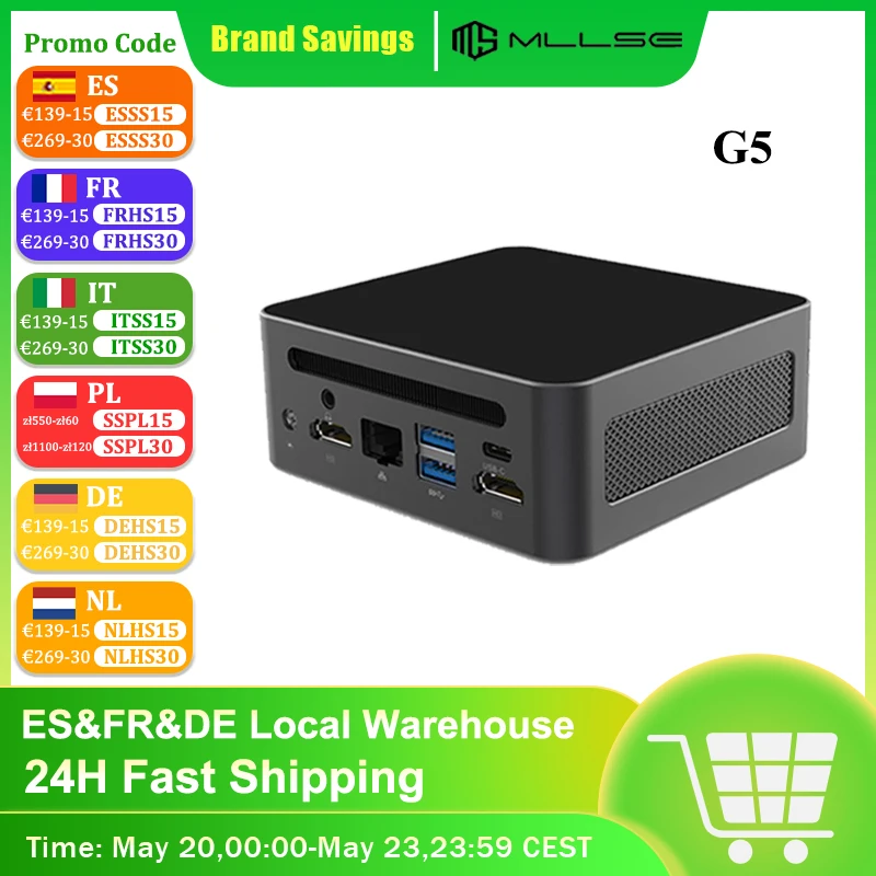 G5 Mini PC Intel i5 1340P Windows 11 Pro Intel 12th DDR4 16GB RAM 512GB ROM WiFi 6 BT5.2 Computer desktop Mini Pc Lavoro