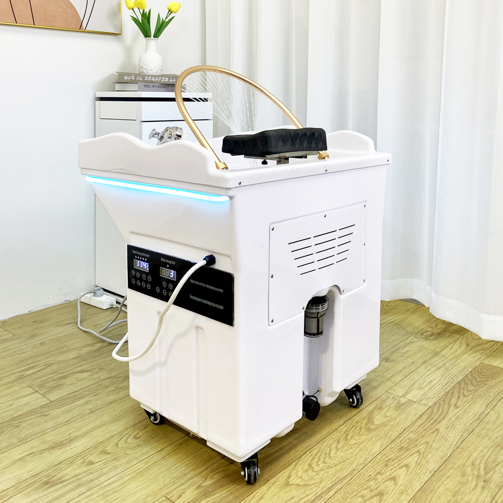 Head SPA Shampoo Basin with 60L Water Storage Tank, Water Heating, No Need to Connect Water Pipe, Head SPA Basin for Massage Bed