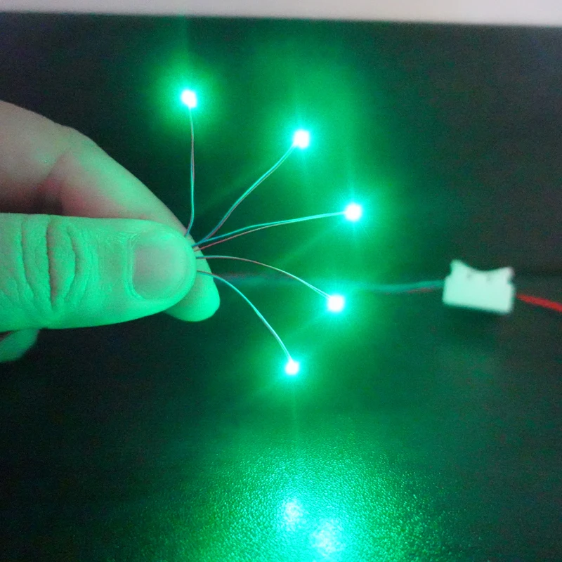 0402 0603 0805 1206 smd led modelo lâmpada com fio micro led pré-soldada micro litz wired chip 20cm 3v modelo ferroviário cenas 5pcs