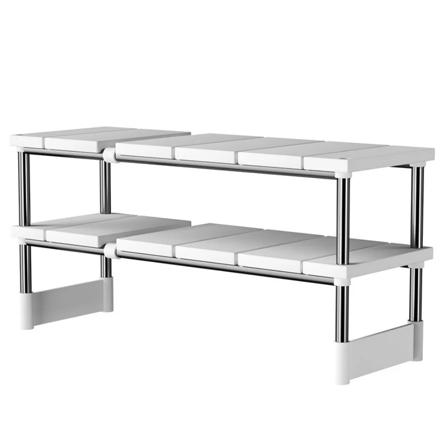 STACKABLE Storage Rack ตู้เสื้อผ้า Layered Partition Rack Telescopic SINK ผู้ถือตู้เสื้อผ้า Sorting ชั้นวางตู้เสื้อผ้าเสื้อผ้า Organizer