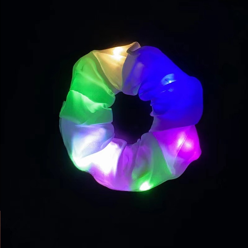 Faixa de cabeça de salsicha que brilha no escuro LED para meninas, acessórios de cabelo de rabo de cavalo luminoso grande, festa chique, aniversário, presente de Halloween