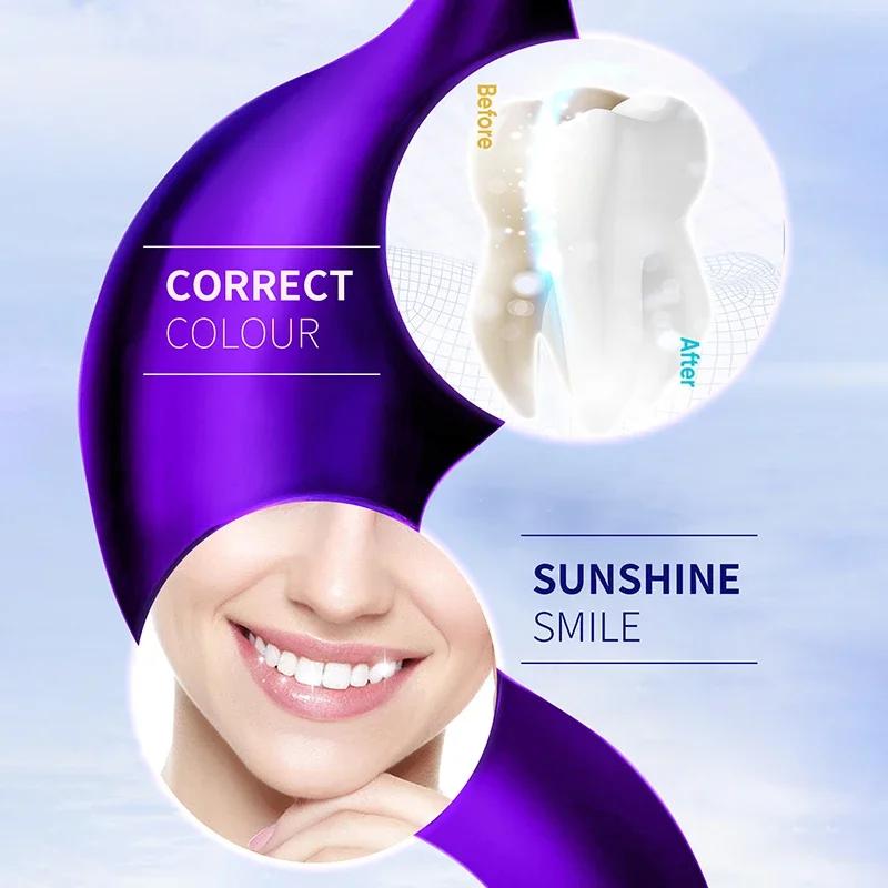V34 SmileKit Фиолетовая зубная паста Очиститель зубов Удаление зубного камня Чистая гигиена полости рта Свежее дыхание Отбеливание Уход за зубами 30 мл