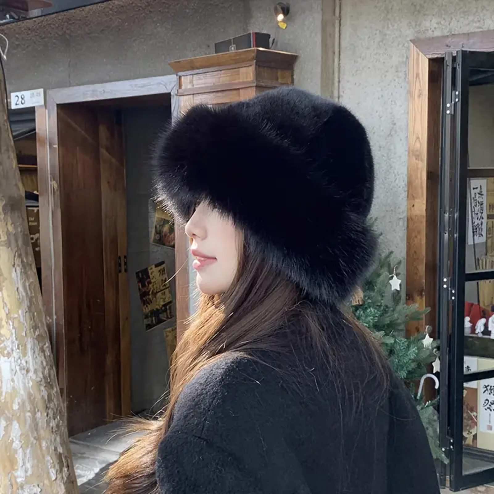 Thicken Plush Warm Fur Hat for women Fluffy Beanie winter Warm Thick Hat Mongolian Caps for Cold Weather Snow Caps