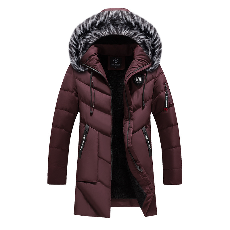 Jaqueta de inverno de lã grossa masculina moda pele com capuz quente cooton parka masculino algodão sólido outwear casacos blusão plus size 6xl