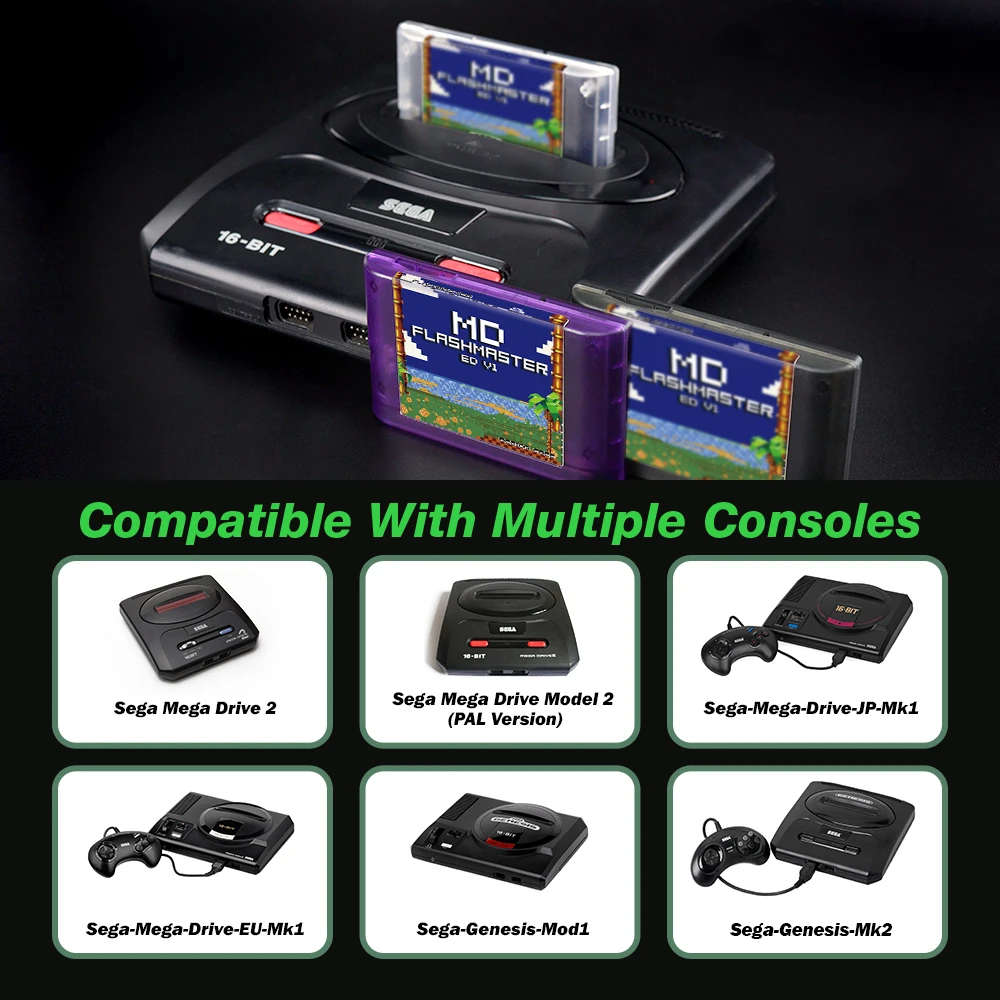MD V1 Card 4000 in 1 With 8GB TF Card MD Game Card For Original Sega Genesis Mega Drive Master System