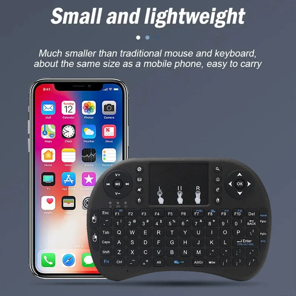 MRSVI I8 2,4 G Mini Wireless Tastatur Classic Black Air Mouse Fernbedienung Touchpad für Android TV Box PC Smart TV