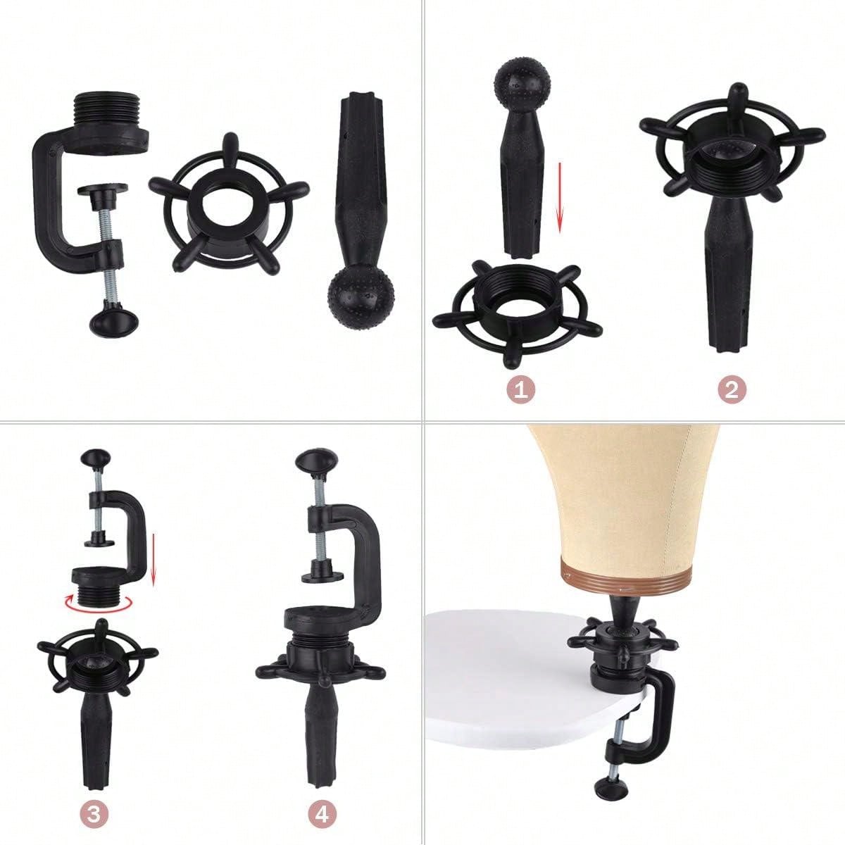22 インチマネキンヘッドスタンド付きキャンバスヘッドウィッグモデル DIY ウィッグ作成用マウント穴付き