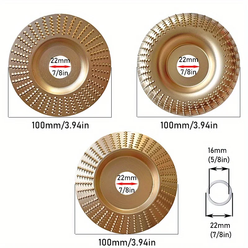1/3pcs ไม้แกะสลักล้อล้อขัดอเนกประสงค์แผ่นขัดไม้ Shaping เครื่องมือแผ่นขัด 22 มม.เส้นผ่านศูนย์กลางภายใน