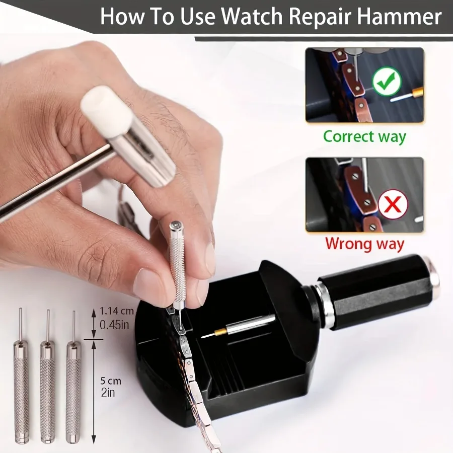 ชุดเครื่องมือถอดลิงค์นาฬิกา, เครื่องมือสายนาฬิกาสายโซ่ Pin Remover ชุดเครื่องมือซ่อมแซมสําหรับการปรับสายนาฬิกา, Watc