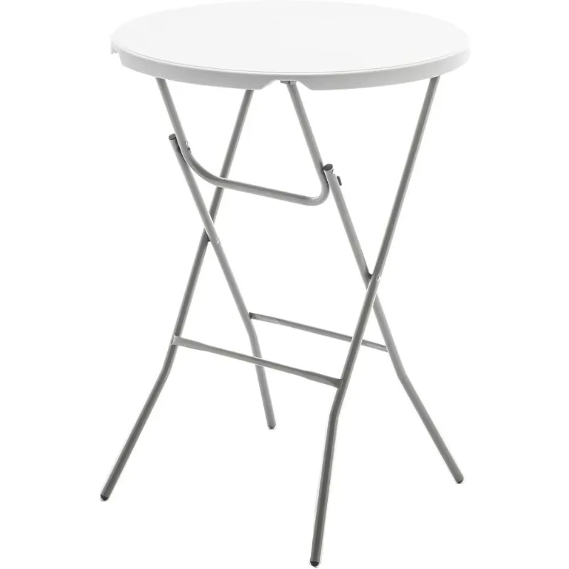 32" Round 43" Bar Height White Granite Plastic Folding Table Portable Commercial Table Banquet Card Coffee Dining Table for