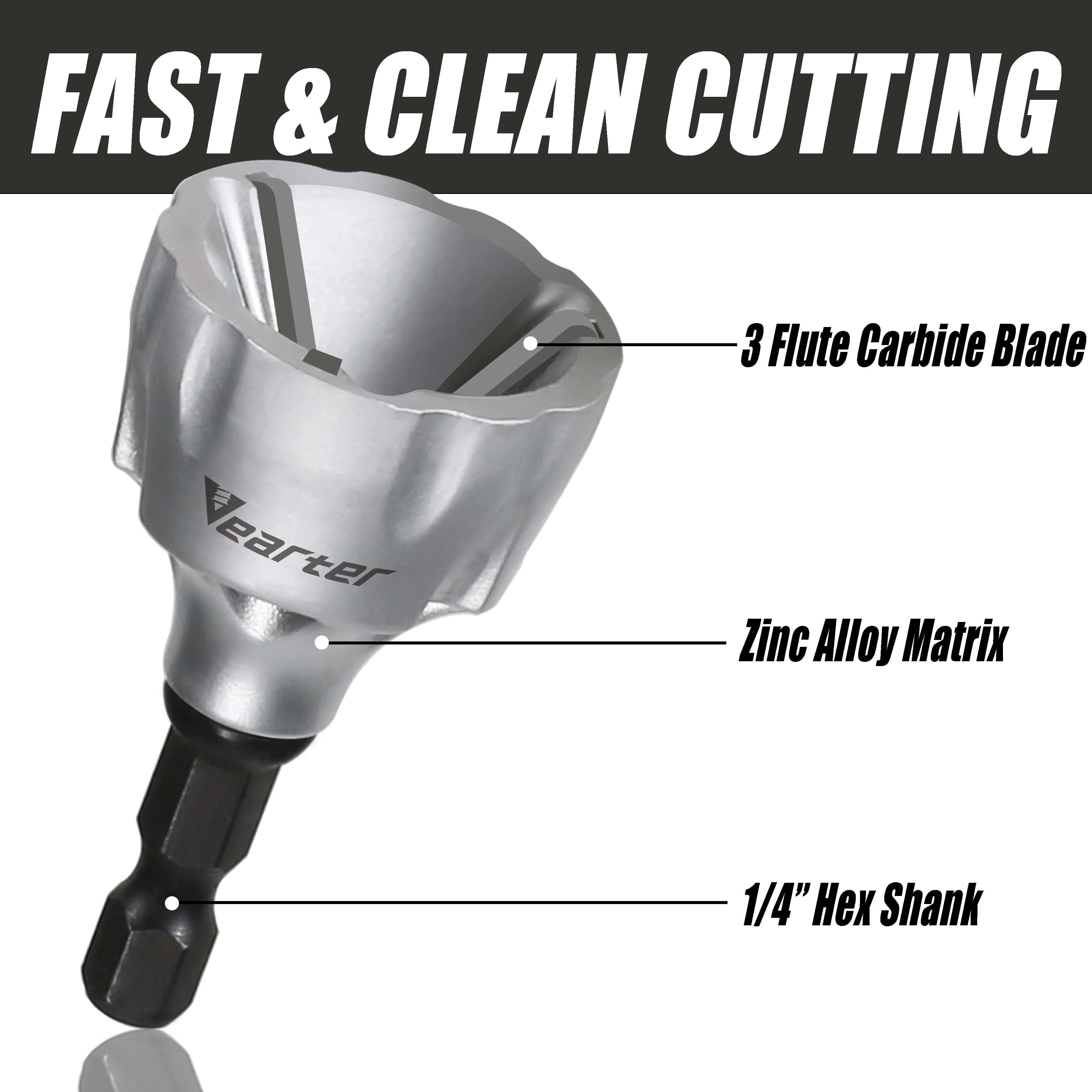 Vearter 3-19mm Deburring External Chamfer Tool Deburring Chamfer Tool Internal Countersink Drill Bit for Remove Burr Steel