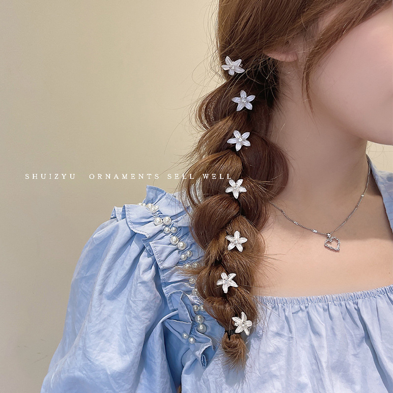 Awaytr กิ๊บหนีบผมรูปดอกไม้ขนาดเล็กกิ๊บหนีบผมพลาสติกเครื่องประดับผมเกาหลีสำหรับเด็กผู้หญิง