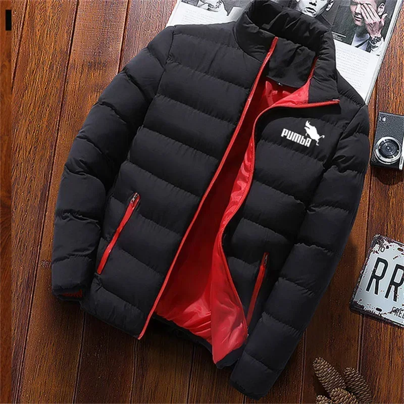 2024 nuevo Otoño Invierno simplicidad moda Casual calidez gruesa impermeable a prueba de viento marca signo estampado cremallera chaqueta abrigo