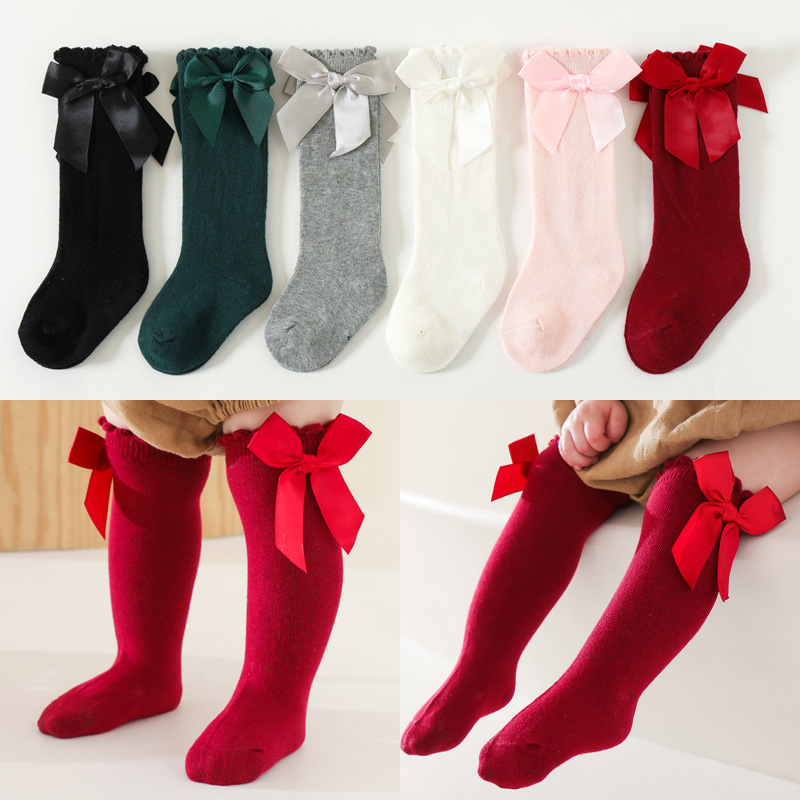 Calzini per bambini Grande fiocco Ragazze Studente Calzini da principessa Bambini Bambini Ragazzi Cotone Calze per bambini Accessori per neonati Vestiti per neonati