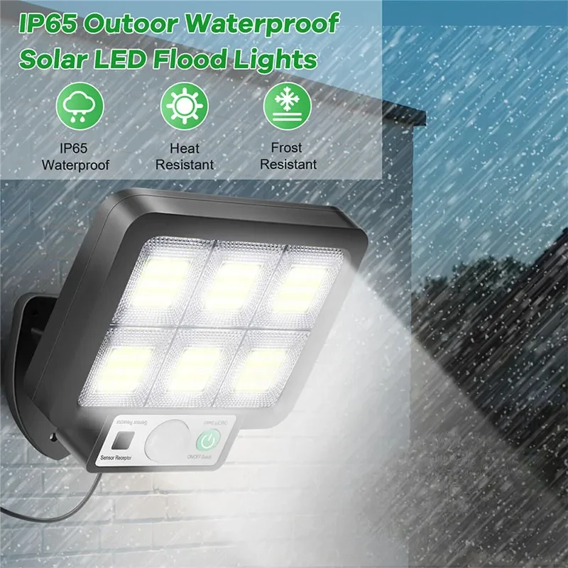 โคมไฟติดผนัง LED พลังงานแสงอาทิตย์แยกพร้อม Motion Sensor - ไฟฉุกเฉินกันน้ํากลางแจ้ง 3 โหมดสําหรับการรักษาความปลอดภัยและ Deco สวนถนน