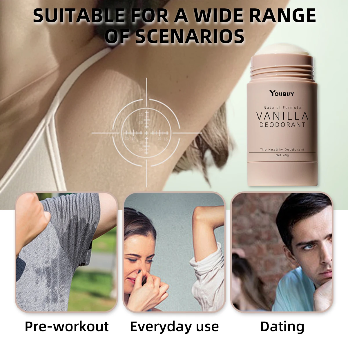 Vanilla underarm deodorizing rod lightens the odor underarm deodorizing and keeps it natural and refreshing