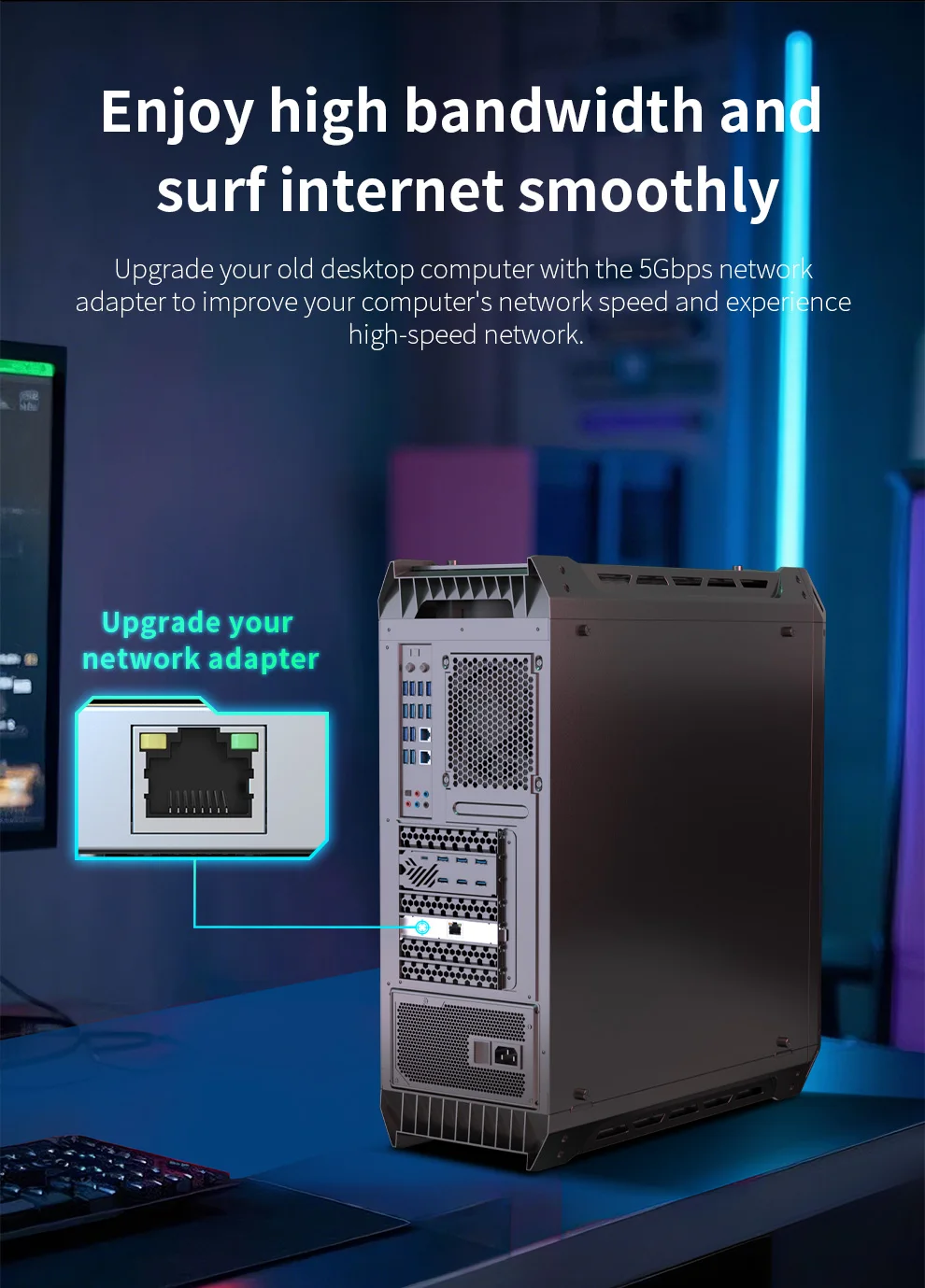 Карта сетевого контроллера Comfast PCI-E Ethernet PCI-E, беспроводной адаптер-конвертер, адаптер расширения для Windows 7/10/11/Linux