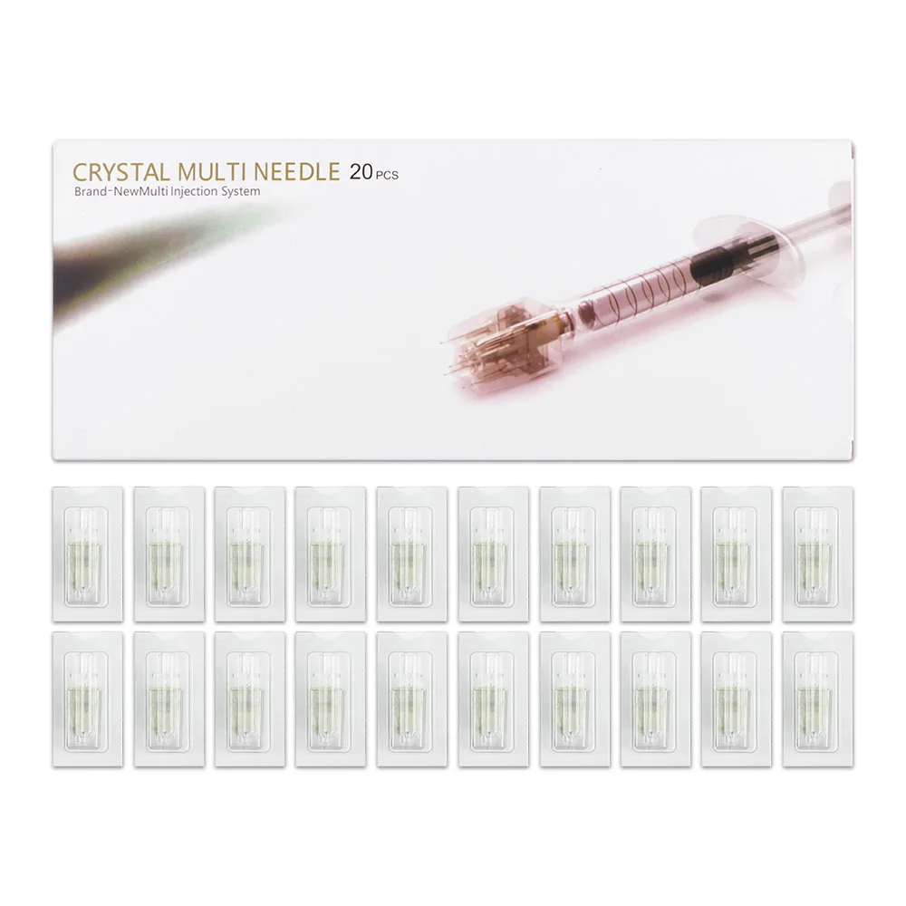 20pcs 5 PIN Crystal Multi Needle Cartridge Hydrating Skin Hand Injection 32G Hydra Injector Needle Microneedle Mesotherapy  ﻿