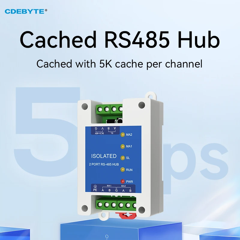 Industrielle 2-Wege-Cache Typ RS485 bis 1-Wege RS485 Hub DC 9 ~ 40V optische Isolation Multi zu einem Hub Cdebyte E810-R21 ESD-Schutz