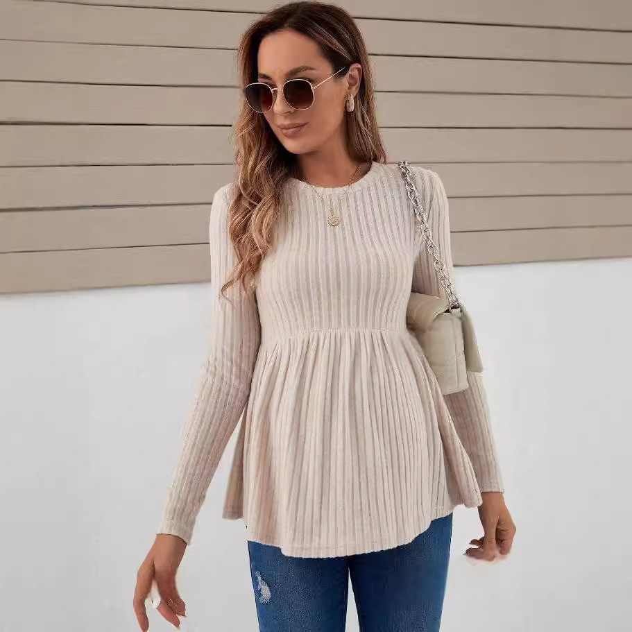 Herbst American Casual Strickhemden für Mutterschaft Langarm A-Linie Lose Kleidung für Schwangere Frauen Schwangerschaftsoberteile