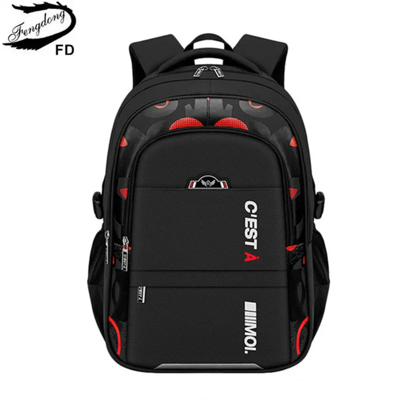 Fengdong Children School Bags for boys Kids Backpack Primary Schoolbag For Teenager Boys Waterproof Backpacks Book Bag Mochila