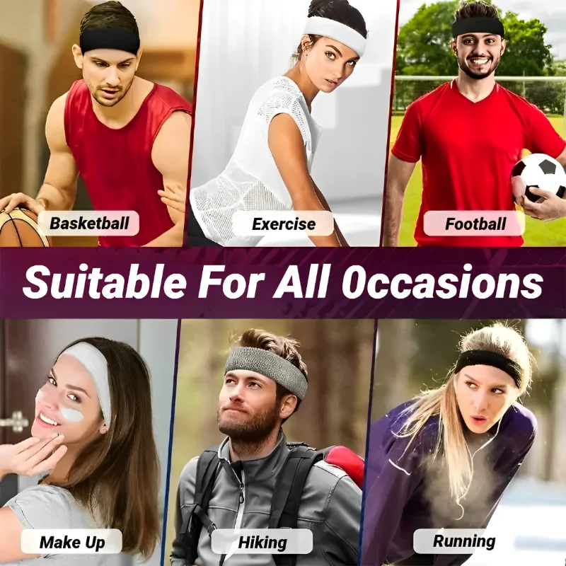 Fasce per capelli in cotone elastico per sport all'aria aperta Fasce per capelli alla moda per donna Uomo Fasce per capelli per yoga fitness da corsa solide elasticizzate