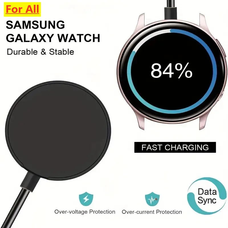 삼성 Galaxy Watch 용 무선 충전기 시계 3 4 5 6 7 8 Pro Active 2 휴대용 USB 유형 C PD 케이블 고속 충전 도킹 스테이션