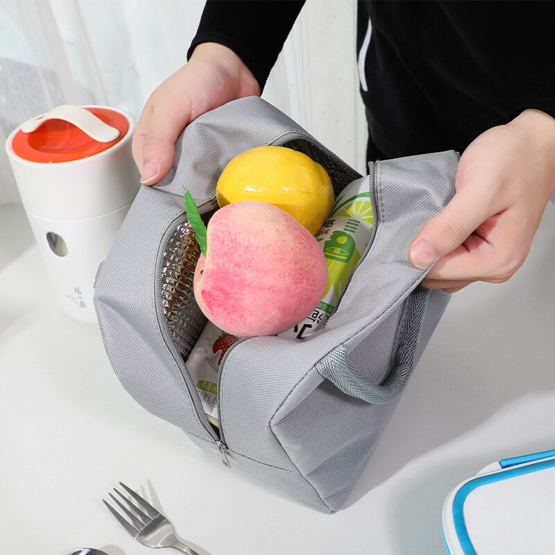 Borse per il pranzo per bambini isolamento termico in tinta unita borsa per la conservazione degli alimenti da Picnic portatile di grande capacità borsa per il pranzo per bambini