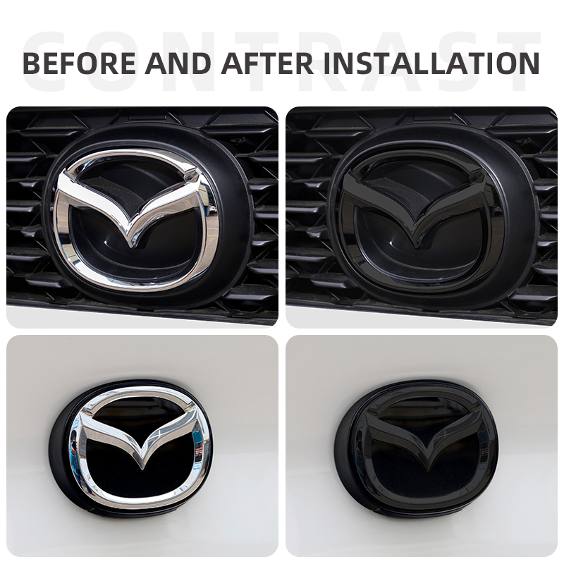 รถกระจังหน้าป้ายTrunkสัญลักษณ์สําหรับMazda 3 Axela Atenza 17-20 คาร์บอนไฟเบอร์ด้านหลังDecalอุปกรณ์เสริม
