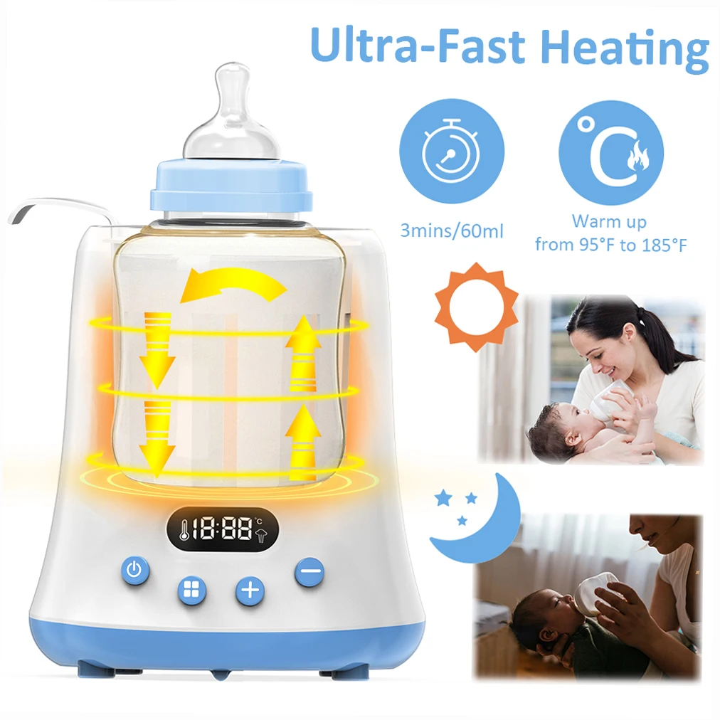 Eccomum Babyflaschenwärmer, schneller Milchwärmer mit LCD-Display und Timer, Flaschenwärmer, Babyflaschenwärmer, Flaschenwärmer für Reisen