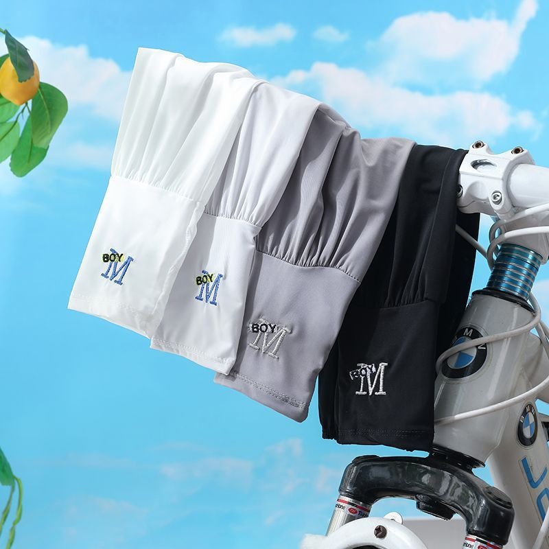 Mangas de brazo de seda de hielo para hombre, protector solar, guantes elásticos para conducción, protección UV al aire libre, mangas ligeras, Cool Muff