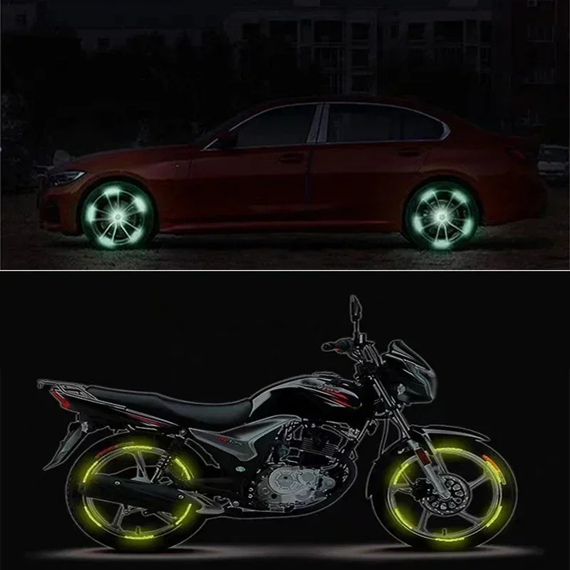 Auto Radnabe Reflektierende Streifen Aufkleber Fahren Sicherheit Reifen Dekor Warnung Aufkleber Warnung Reflektierende Band Auto Zubehör